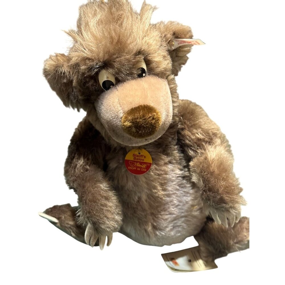 Steiff's Baloo Bear Plush 13.5" Brown Animal Knopf Im Ohr Germany Disney 1995
